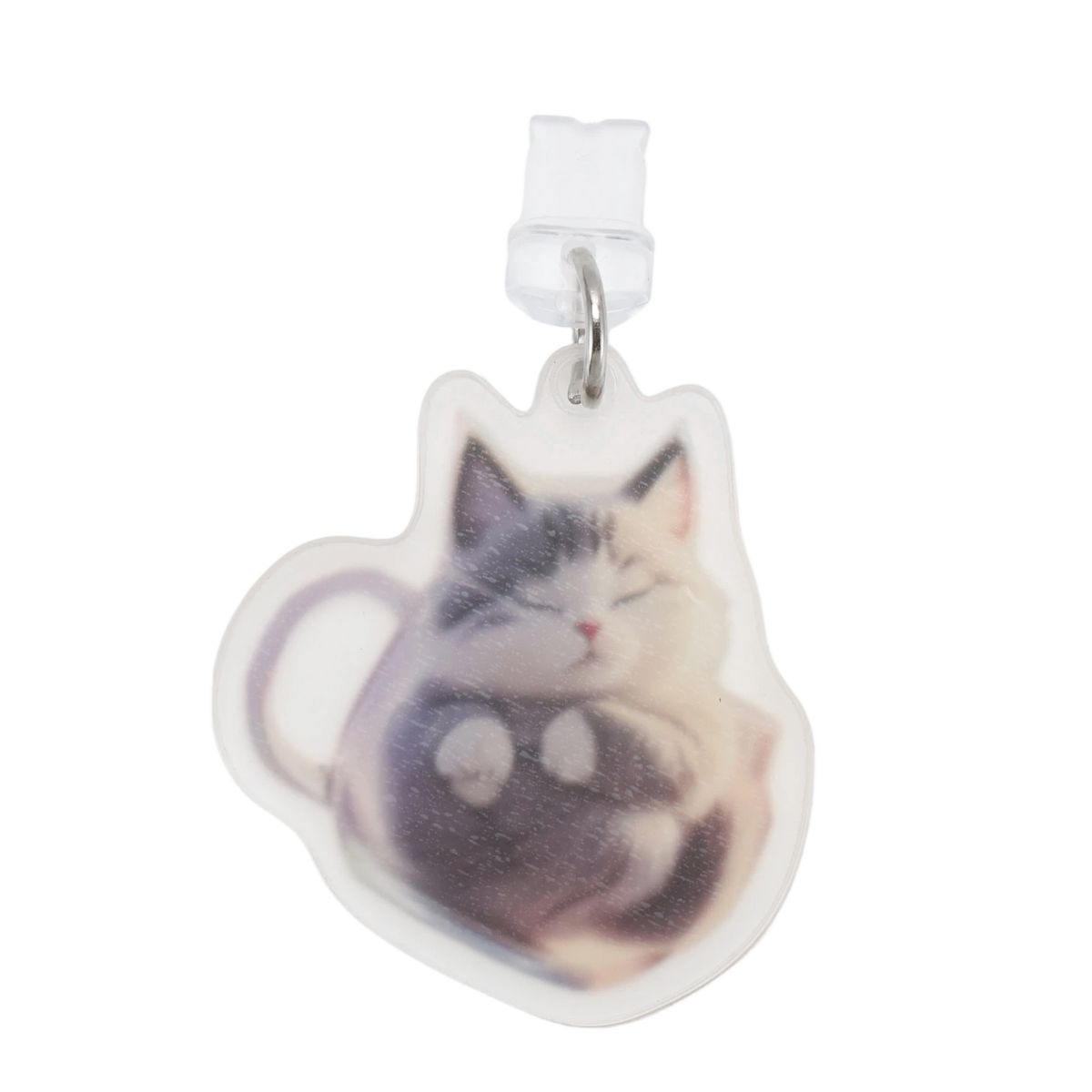 Unique Bargains Cat Pendants Dust Plug Charm for Lightning Light Gray White 2 Pcs - thumbnail 4