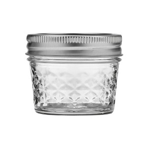 Ball 4oz 12pk Glass Regular Mouth Quilted Mason Jar with Lid and Band - 1 of 3