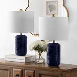 Jace Ceramic Table Lamp  (Set of 2) - Navy Blue - Safavieh.