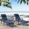 ALAULM Patio Chaise Lounge Set 3 Pieces Outdoor Lounge Chair, Rattan Reclining Chair Adjustable Backrest - 2 of 4