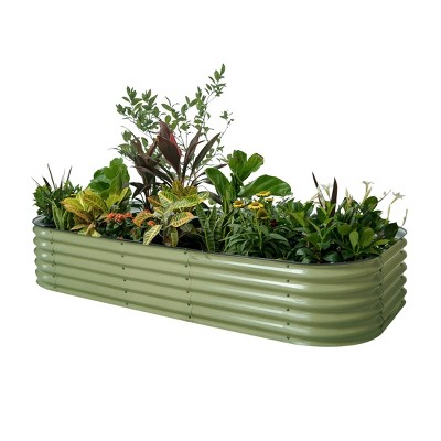 Vego Garden 10-in-1 Modular Rectangular Metal Outdoor Raised Garden Bed 48"x96"x17"
