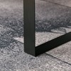 HOMCOM Mid-century Modern Coffee Table with Storage Drawer, Metal Sled Designed Legs and Wood Grain Surface for Living Room, Dark Grey - 2 of 4