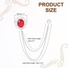 Unique Bargains Alloy Rhinestones Tassel Chain Hanging Fashion Durable Oral Brooch - 2 of 4