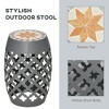 12" Patio Round Side Table, Outdoor Footstool, Garden Mosaic Accent Side Table, Plant Stand - 4 of 4