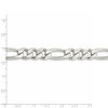 Black Bow Jewelry Men's 10.5mm, Sterling Silver Pave Flat Figaro Chain Bracelet, 8 Inch - 4 of 4