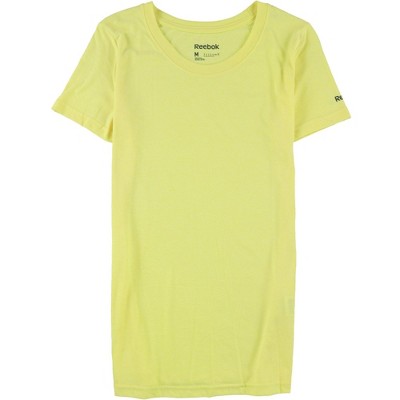 Reebok Womens Solid Basic T-Shirt, Yellow, Medium