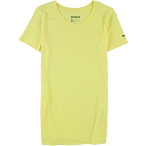 Reebok Womens Solid Basic T-Shirt, Yellow, Medium - 1 of 2