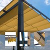 DOMETOUR Outdoor Retractable Pergola with Sun Shade Canopy, Weather-Resistant Wooden Pergola for Patio, Garden, Deck, Backyard, BBQ, Wedding, Party - 3 of 4
