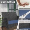 ALAULM Patio Furniture Set Outdoor Wicker Rattan Chairs Conversation Sets w/Coffee Table, Rocking Bistro Set, for Patio Lawn Backyard - 3 of 4