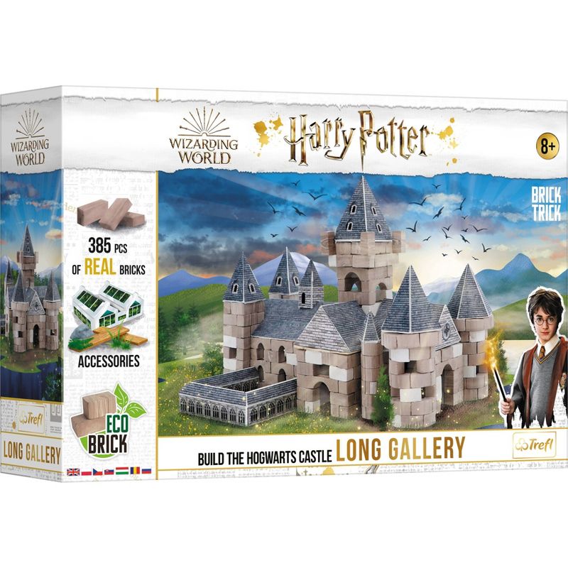 Trefl HarryPotter Brick Tricks Long Gallery Jigsaw Puzzle - 385pc: Hogwarts Castle Building, Eco-Friendly Materials, Ages 8+, 1 of 7