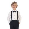 Gioberti Boy's White Tuxedo Dress Shirt, with Bow Tie and Metal Studs - 4 of 4