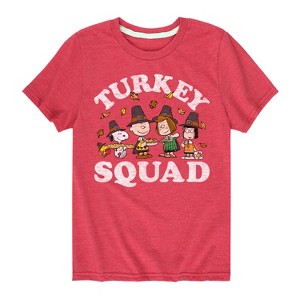 Boys' - Peanuts - Turkey Squad Short Sleeve Graphic T-Shirt - 1 of 4
