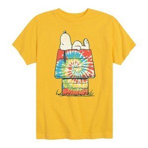 Boys' - Peanuts - Snoopy Tie Dye House Short Sleeve Graphic T-Shirt - 1 of 4