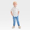 Toddler Boys' Short Sleeve Heart Printed Woven Shirt - Cat & Jack™ Cream - image 3 of 3