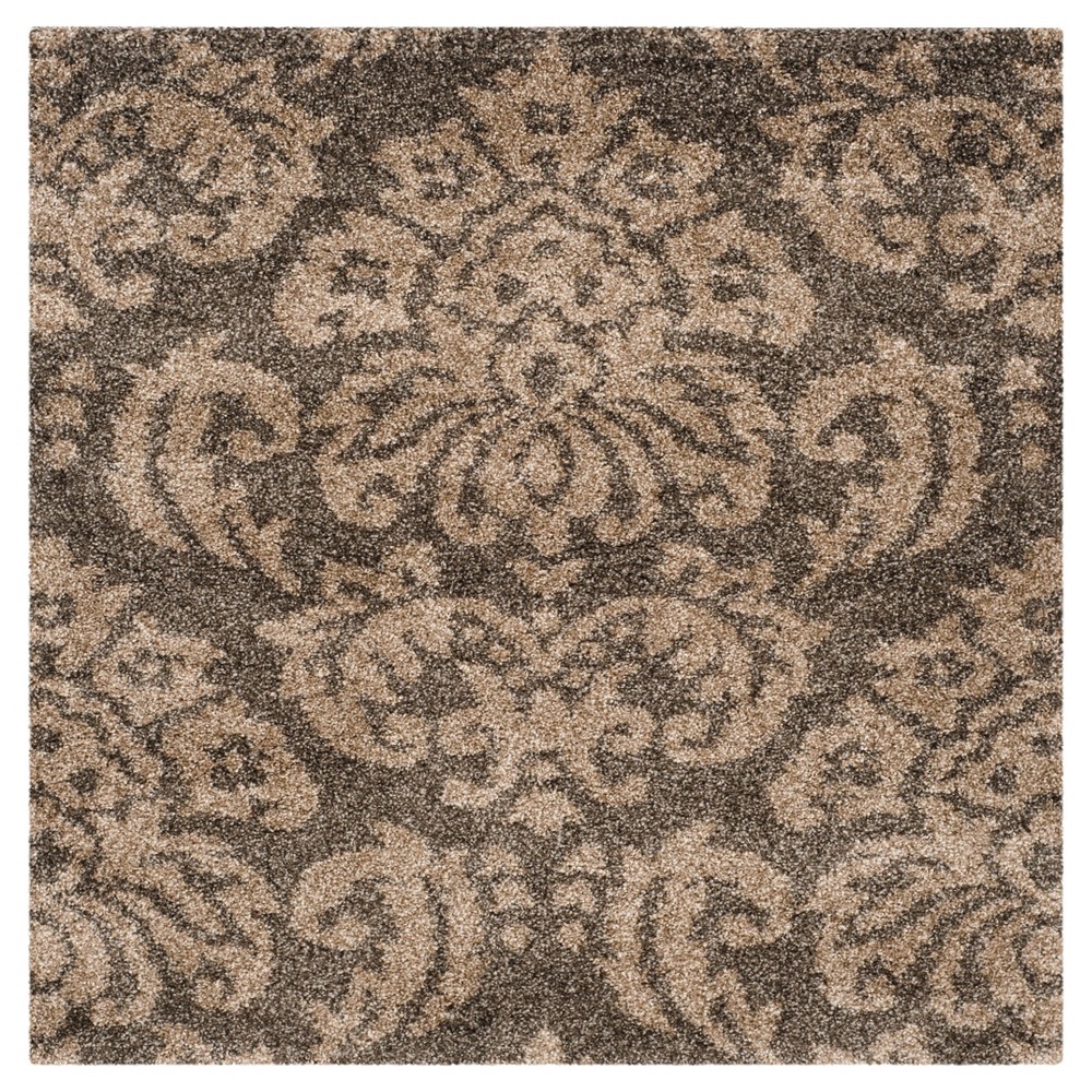 Smoke/Beige Abstract Loomed Square Accent Rug - (4'x4') - Safavieh