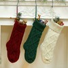 Aoibox Ivory Cable Knit Christmas Stocking 18 Inch Acrylic Fiber Holiday Decoration for Fireplace Tree 1 Pack Holds Gifts and Goodies - 3 of 4