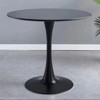 Gulches 24" Black Round Dining Table, MDF Top & Steel Tulip Base, Multi-Use Desk for Small Apartments (PRIME BIG DEAL DAYS) - 3 of 4