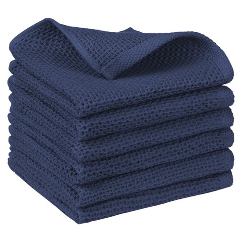 Unique Bargains Cotton Double-Sided Waffle Weave Absorbent Kitchen Towels 14" x 14" 6 Pcs - image 1 of 4