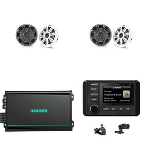 Kicker 51KMC4 Marine Source Unit & (2 Pair ) 45KM654 6.5" Marine Speakers with 48KMA6004 4 Ch. Marine Amp Bundle - 1 of 4