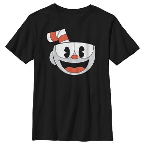 Boy's Cuphead Smile Portrait T-Shirt - 1 of 4