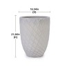 Syemin Planters Ceramic Flowerpot with Drainage Holes, Modern Indoor and Outdoor Planter for Patio, Garden, White, 16.54"*16.54"*21.26" - 3 of 4