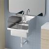 winado 17 x 15 in. Wall Mount Stainless Steel Hand Wash Sink with Side Splash - 3 of 4