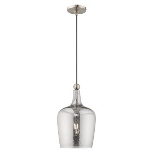 Livex Lighting Art Glass 1 - Light Pendant in  Brushed Nickel - 1 of 2