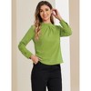 Allegra K Women's Business Casual Stand Collar Chiffon Long Sleeve Blouse - 4 of 4