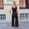 Women's Black Cowl Neck Straight Leg Jumpsuit - Cupshe - 3 of 4