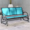 Outsunny Patio Glider Bench, Outdoor Porch Glider Swing with 3 Seats, Breathable Mesh Fabric, Metal Frame - 3 of 4