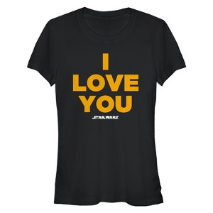 Juniors Womens Star Wars Princess Leia I Love You T-Shirt - 1 of 3