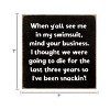 Slickblue Humorous Summer Quote Sign – Swimsuit Body Joke – 7x7 Rustic Wall or Shelf Décor, Color Options - 3 of 3
