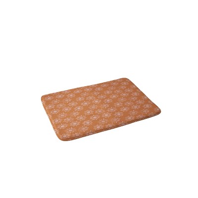 Schatzi Brown Lotta Floral Bath Mat Orange - Deny Designs