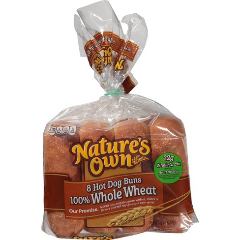 Nature's Own 100% Whole Wheat Hot Dog Rolls - 13oz/8ct - image 1 of 4