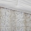 Sapphtopaz Bedding Comforter Set Soft Faux Fur Quilting Gradient Color Stripes Print 4 Piece Quilt Set with Pillow and Shams - 3 of 4