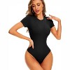 Sol Living Women's Bodysuit Seamless Casual Going Out Top Shirt Breathable Tops Tummy Control Shapewear Stretchy Basic Body Suits T Shirt Crew Neck - 4 of 4