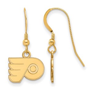 Black Bow Jewelry 14k Yellow Gold Plated Sterling Silver Philadelphia Flyers NHL Dangle Earrings - 1 of 3