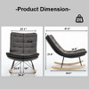 NicBex Velvet Glider Rocking Chair, Upholstered Nursery Armless Rocking Chair with High Back, Modern Rocking Chair, Bedroom Nursing Chair - 3 of 4