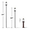 TIKI 64.25" Lighthouse Box Steel/Glass Black Outdoor Torch Black - 3 of 4
