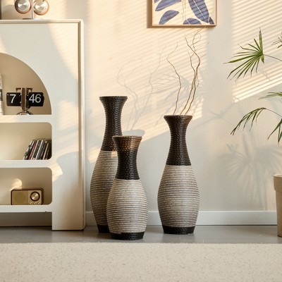 Desktop Vase, Brown Decorative Floor Vase, Classic and Neat Floor Vase, High Independent Flower Stand, Artificial Vine Vase