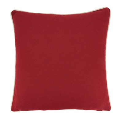 Red and White Cotton Christmas Tree Pillow Cover, 18"