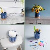 Elanze Designs Bee Honeycomb Flowers Arrangement Ceramic Cork Bottom Navy Blue Large Capacity Utensil Holder Crock for Countertop Storage, Stylish & - 4 of 4