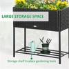 YONWAY Raised Garden Bed, Elevated Planter Box with Rattan Wicker Look, Tool Storage Shelf for Herbs, Vegetables, Flowers - 4 of 4