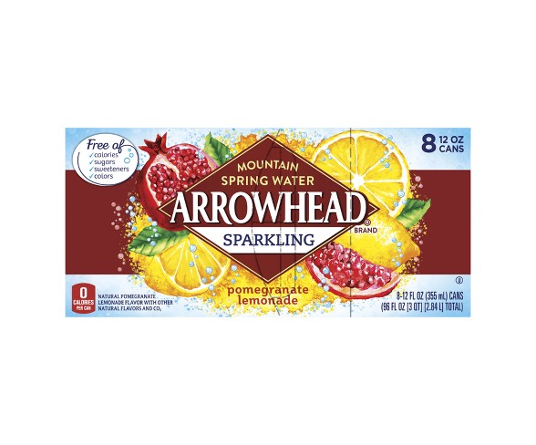 Arrowhead Pomegranate Lemonade Flavored Sparkling Water - 8pk/12 fl oz Cans