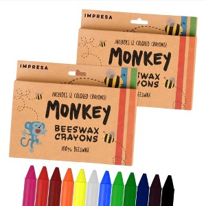 Impresa [2 Pack] Natural Beeswax Crayons for Toddlers & Kids - Kid Friendly Crayons Made With 100% Pure Beeswax - 1 of 4