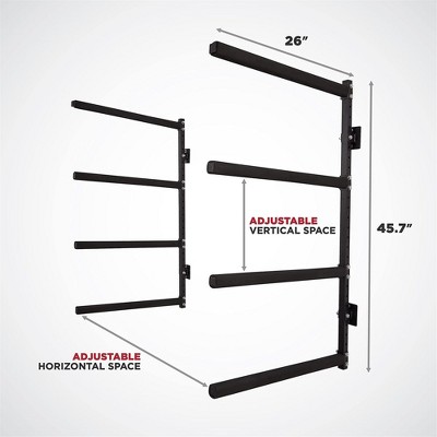 Heavy Duty Black Steel Wall Mounted Kayak Storage Rack
