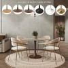 LeisureMod Bristol 35'' Modern Round Dining Table – Durable MDF Top and Wood-Transfer Walnut Steel Base for Kitchen, Dining Room, or Cafes - 4 of 4