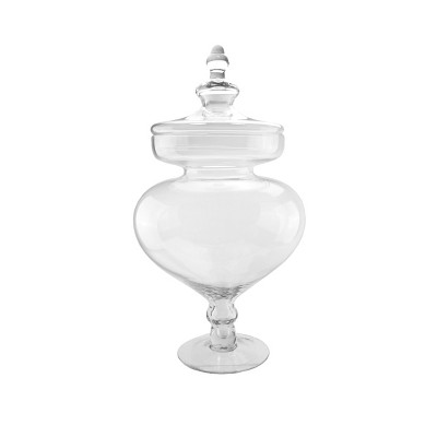 Northlight 23" Transparent Glass Jar with Finial Topped Lid - Clear