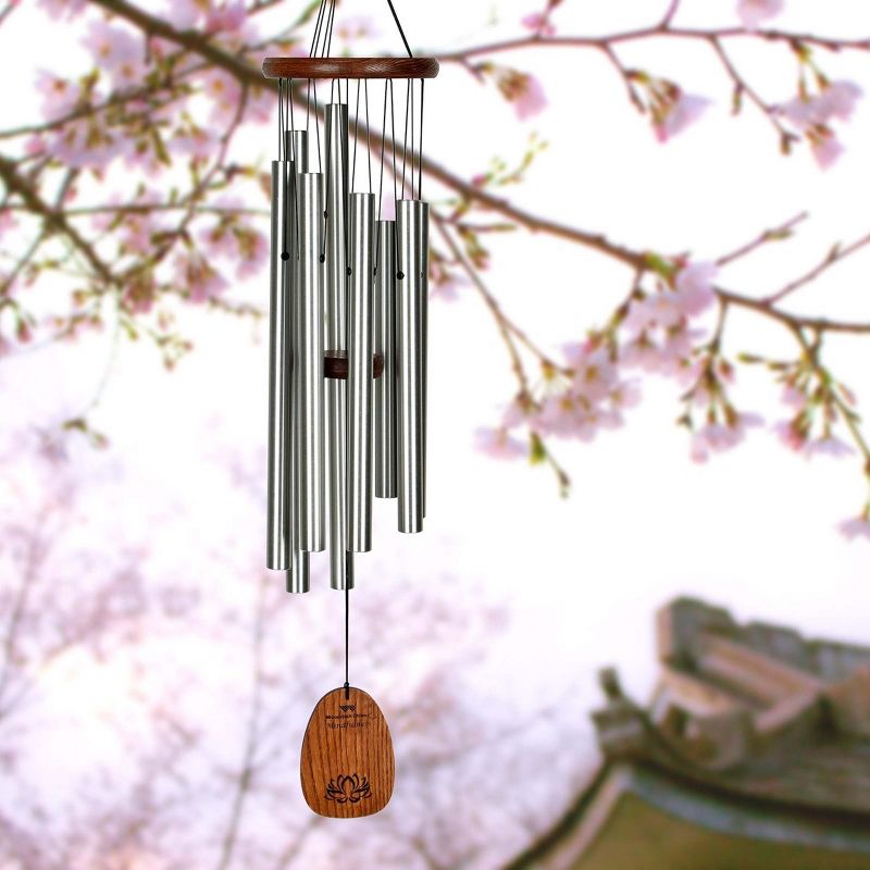 Woodstock Wind Chimes Signature Collection, Woodstock Mindfulness Chime Silver Wind Chime, 3 of 10