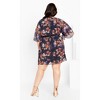 Women's Plus Size Color Wrap Print Dress - navy | CITY CHIC - 3 of 4